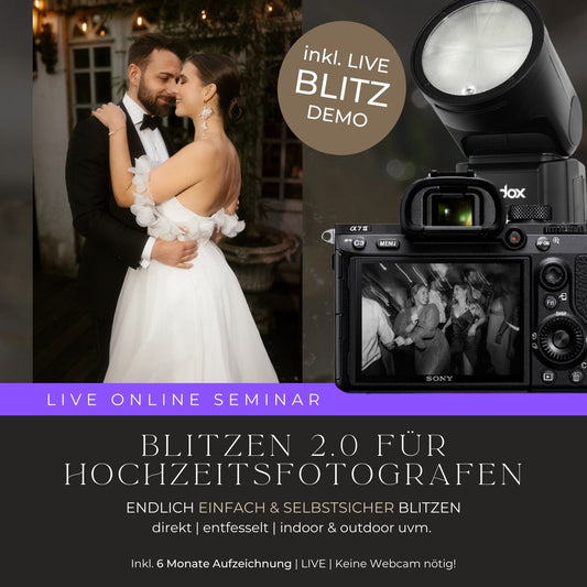 Online Seminar Blitzen 2.0  für Hochzeitsfotografen